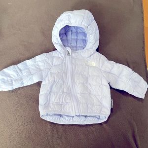 Lavender puffer jacket for baby